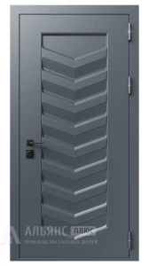 Алюминиевая дверь с профилем в стиле хай-тек и системой автоматического закрытия №76 внешняя - фото