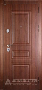 Входная дверь Эмаль с зеркалом и дополнительным замком №102 внешняя - фото